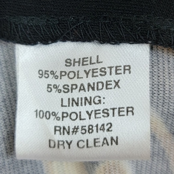 Maggie London Mini dress Paisly Scarf print Stretch Blue Gold Black Sz 6 Petite - Picture 5 of 15